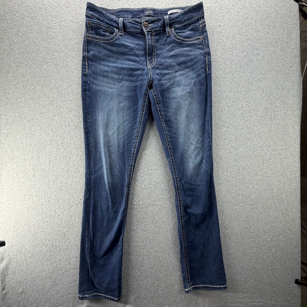 Daytrip Virgo Straight Leg Jeans Womens 31L Dark Wash Blue DBK1836 Stretch Denim